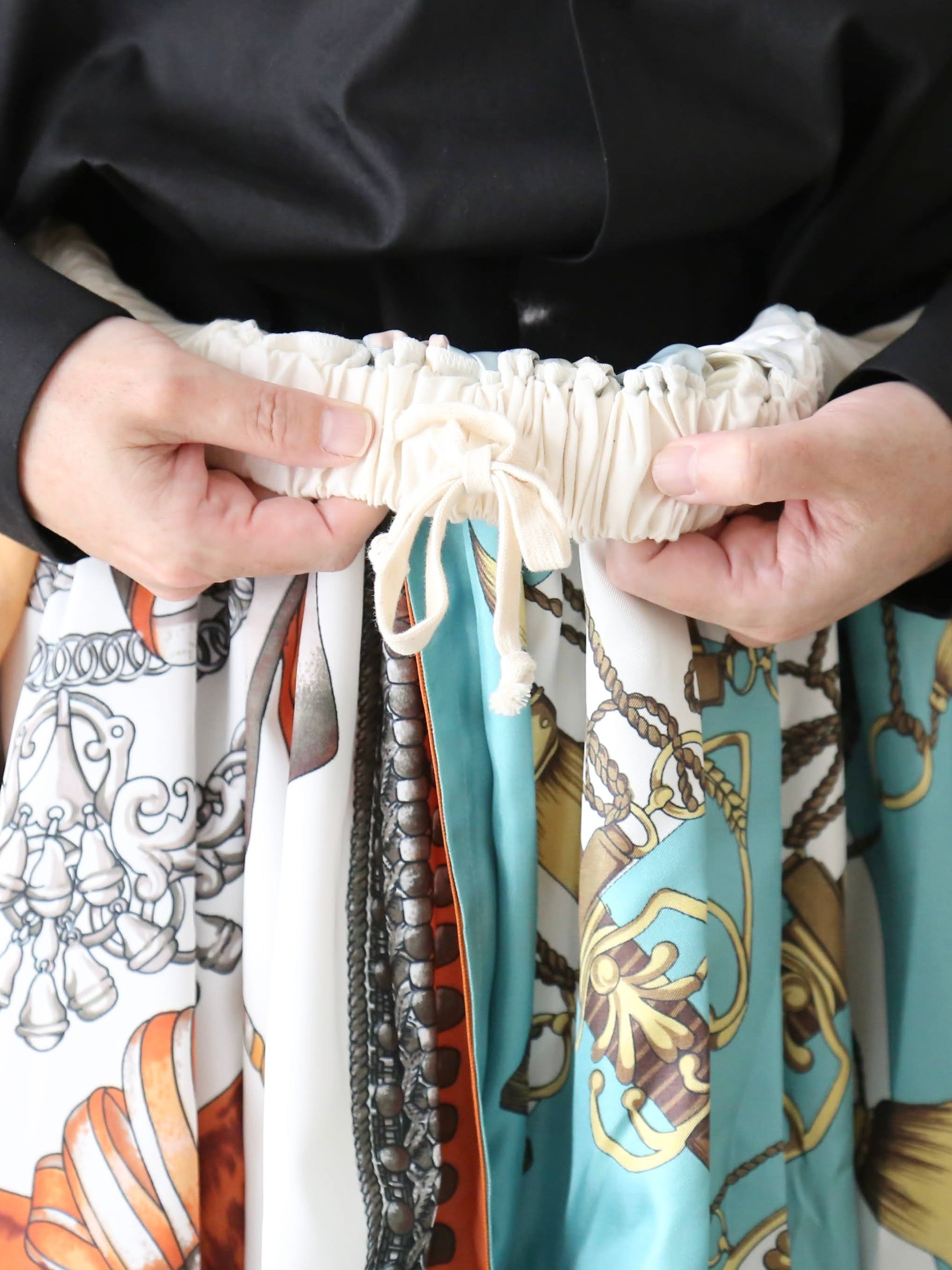 tao エステルスカーフ柄プリントMIXスカートA柄 [TP-S016-051-A]