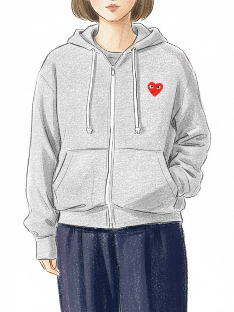 PLAY COMME des GARCONS スウェットジップパーカー [AX-T168-051]