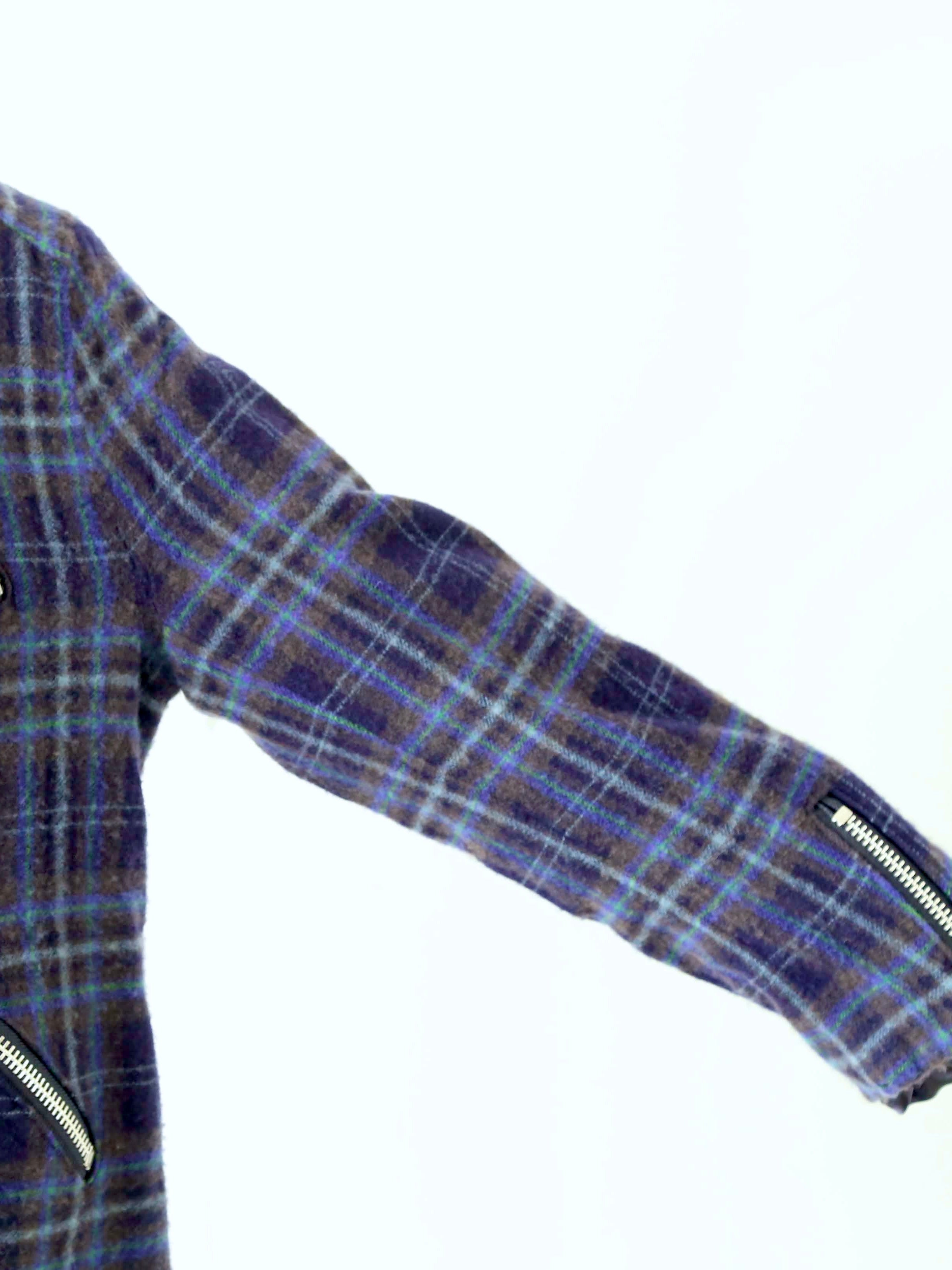 tao ウールナイロンチェックコート [TP-C010-051]