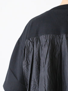 TOUJOURS コンビネーションTシャツ コットン×シルク ブラック 肘丈 – CREER