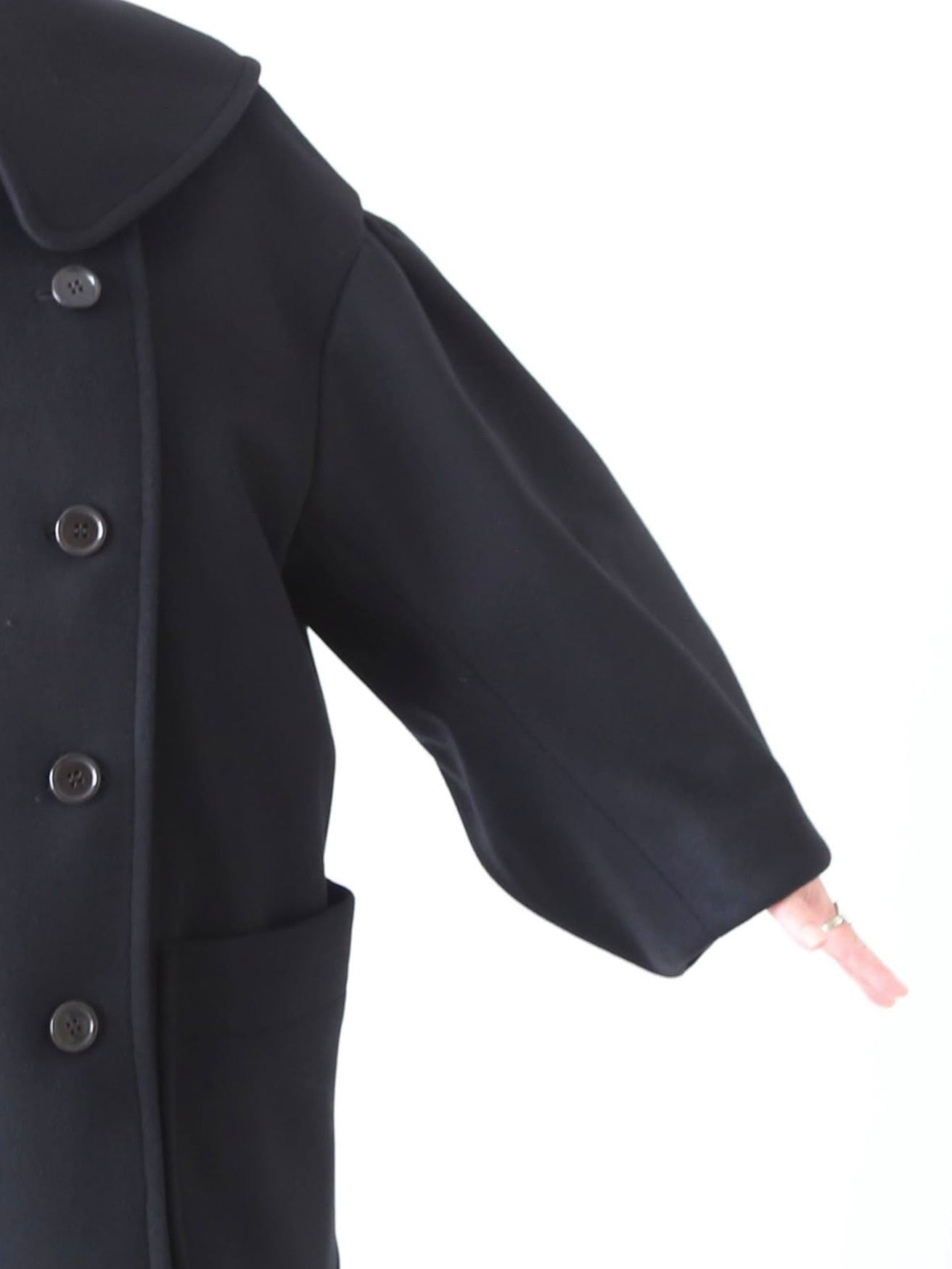 noir kei ninomiya ウールカシミヤメルトンコート [3P-C004-051]