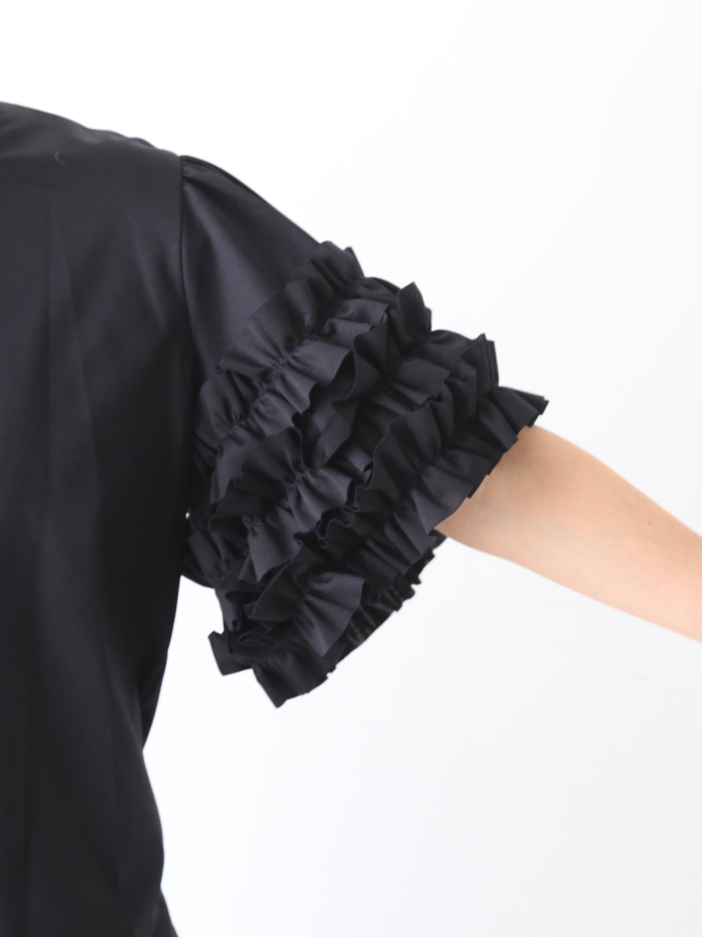 noir kei ninomiya 綿ポンチTシャツ(フリル袖) [3P-T013-051]