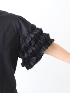 noir kei ninomiya 綿ポンチTシャツ(フリル袖) [3P-T013-051] – CREER