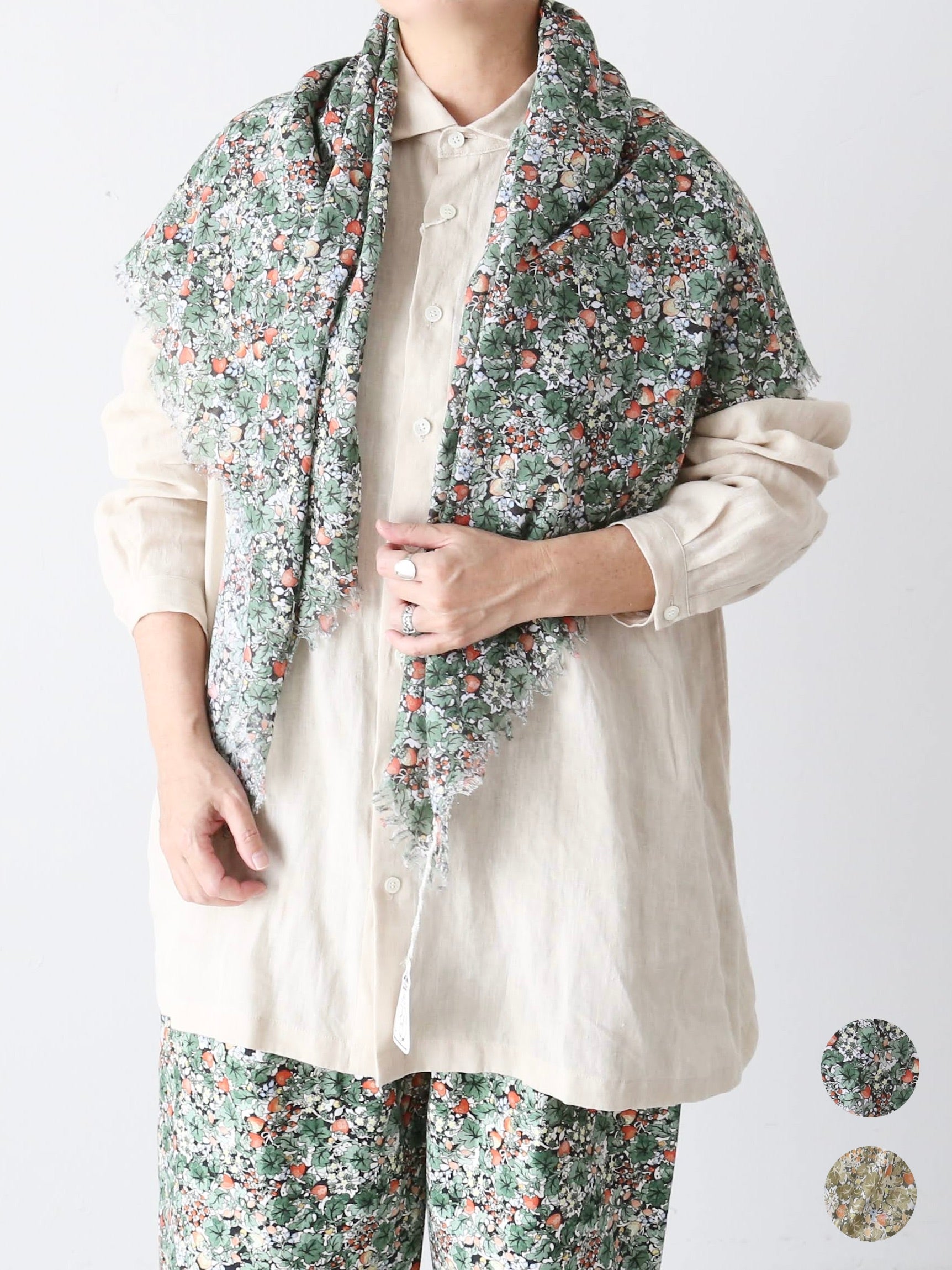 R&D.M.Co- ワイルドベリーフィールドガーゼショール [7885] – CREER