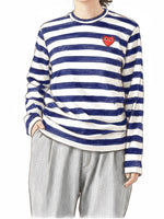 画像をギャラリービューアに読み込む, PLAY COMME des GARCONS ロングスリーブボーダーTシャツ (ラインストーン) [AX-T805-051]

