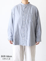 画像をギャラリービューアに読み込む, TOUJOURS バンドカラーバックギャザーシャツ [IM43LS03]
