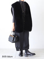 画像をギャラリービューアに読み込む, ALWEL リバーシブルスリーブレスジャケット [CRINY FUR-1]
