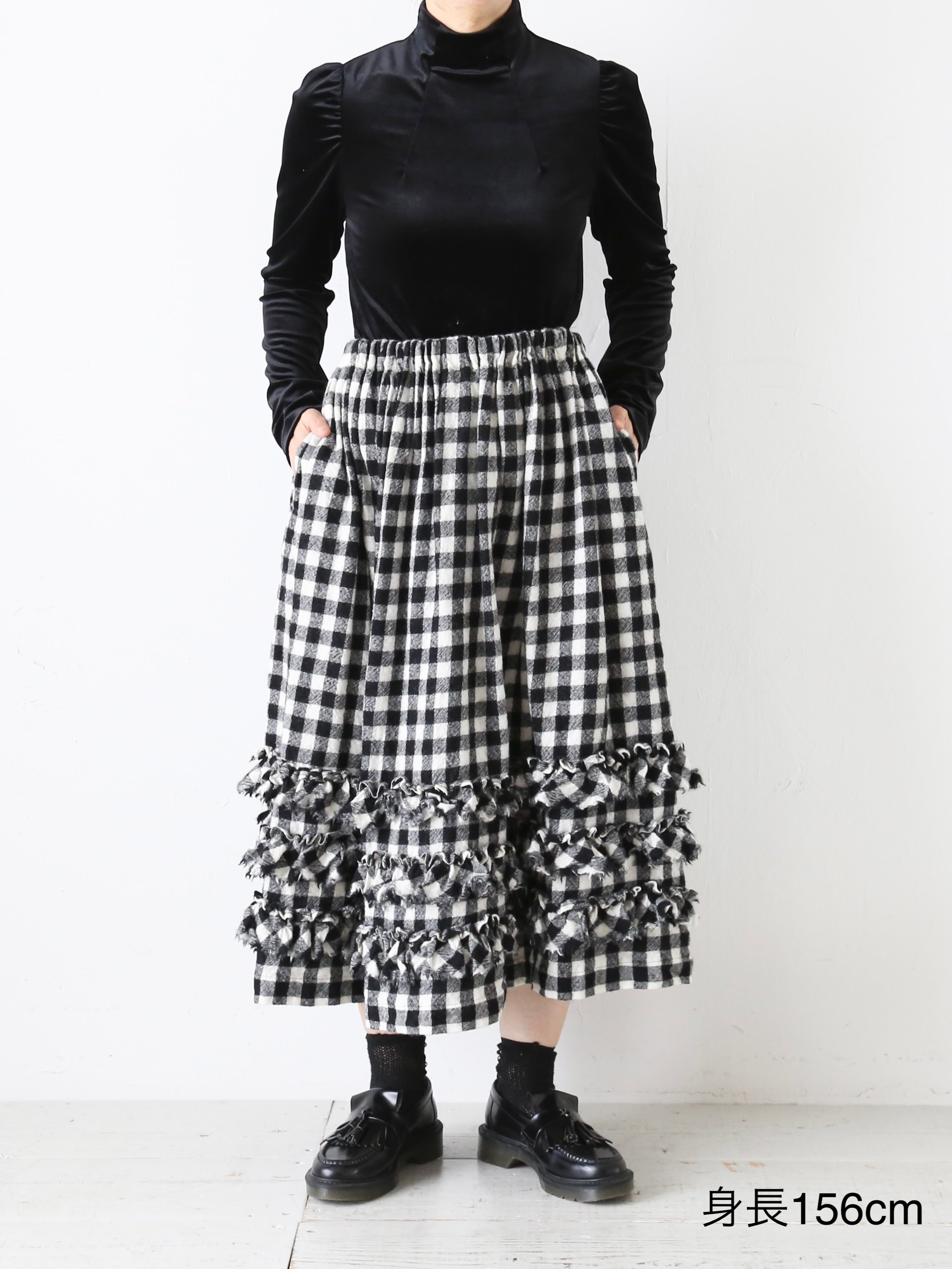 週末限定セール TAO チュールスカート Comme des Garcons tao タオ ウールギンガムチェック先染スカート [TR-S008-051]｜CREER
