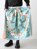 画像をギャラリービューアに読み込む, tao エステルスカーフ柄プリントMIXスカートA柄 [TP-S016-051-A]
