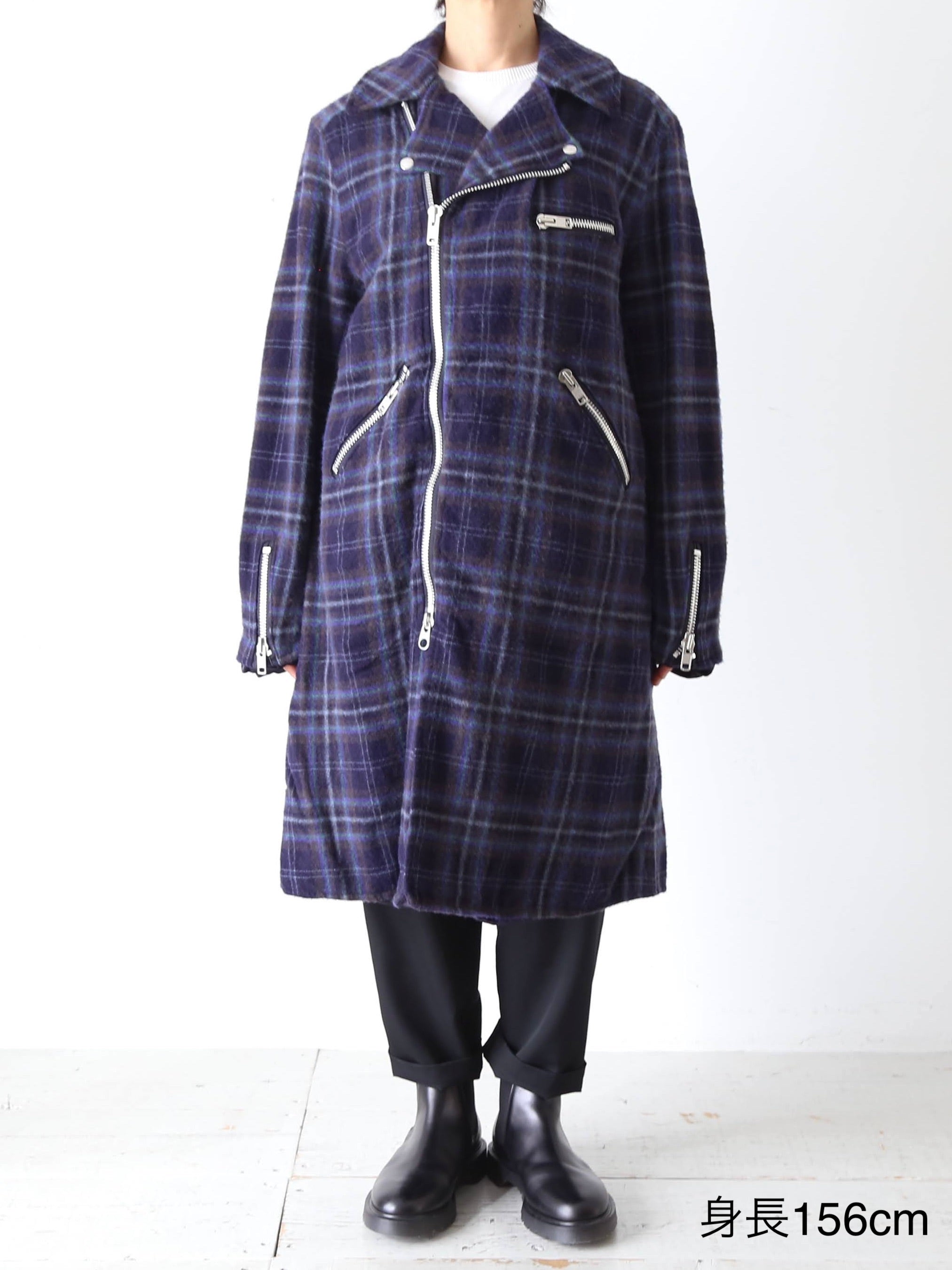 tao ウールナイロンチェックコート [TP-C010-051]