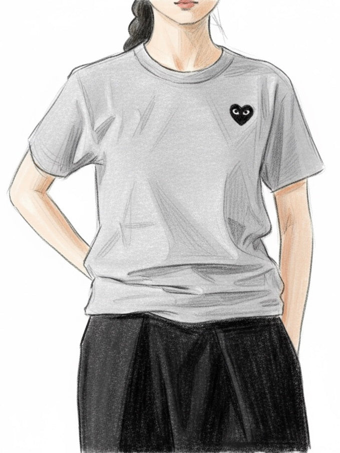 PLAY COMME des GARCONS Tシャツ(グレー×ブラックハート) [AX-T076-051]