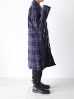画像をギャラリービューアに読み込む, tao ウールナイロンチェックコート [TP-C010-051]
