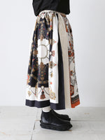 画像をギャラリービューアに読み込む, tao エステルスカーフ柄プリントMIXスカートA柄 [TP-S016-051-A]
