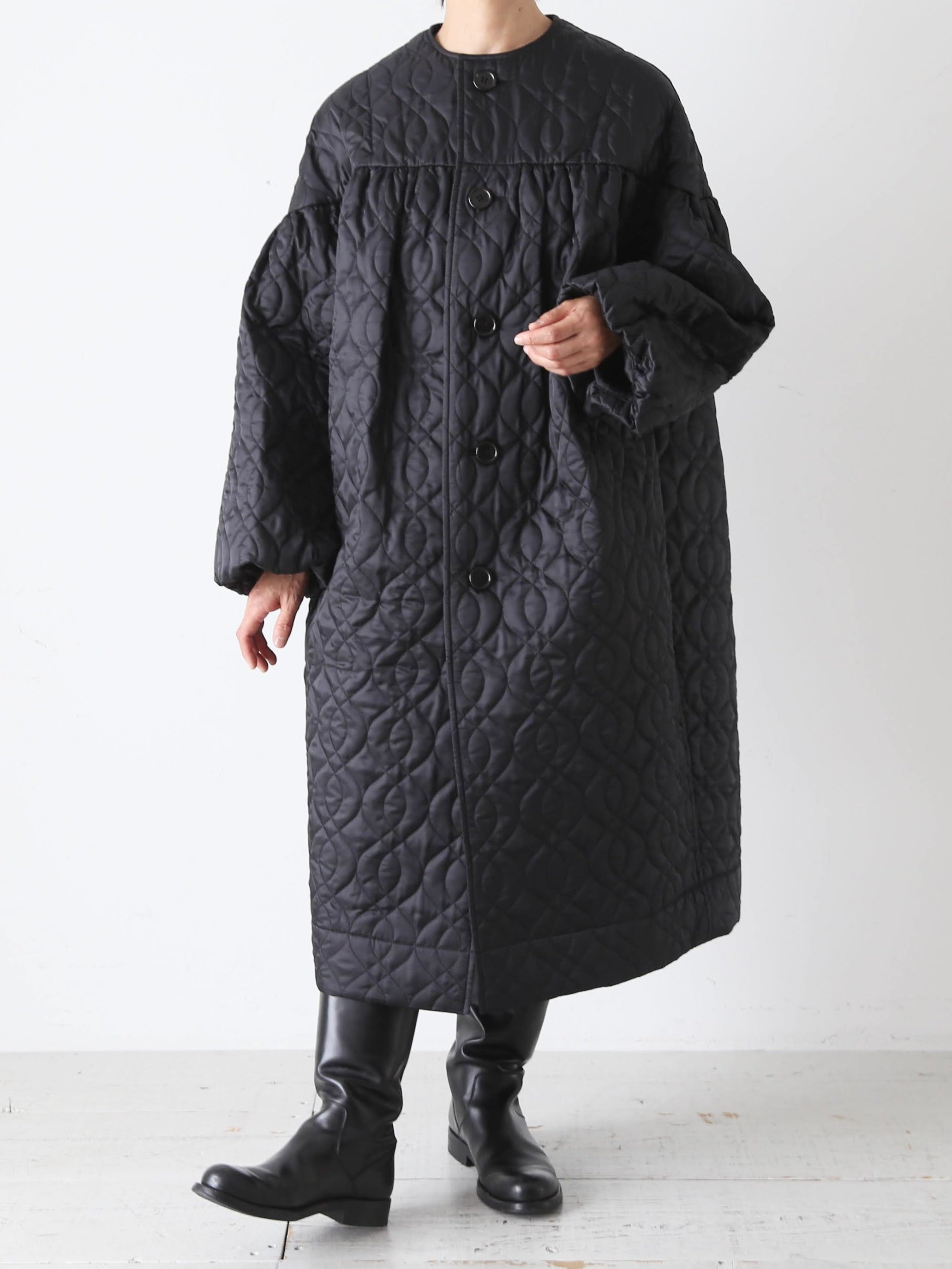 noir kei ninomiya エステルツイルキルトコート [3P-C003-051]