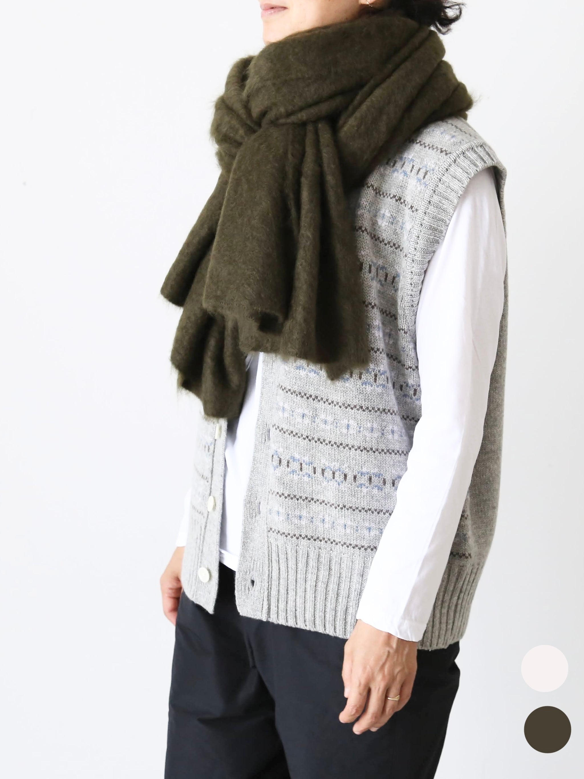 TOUJOURSトゥジュー カシミヤ/コットンシルク ベスト トゥジュー