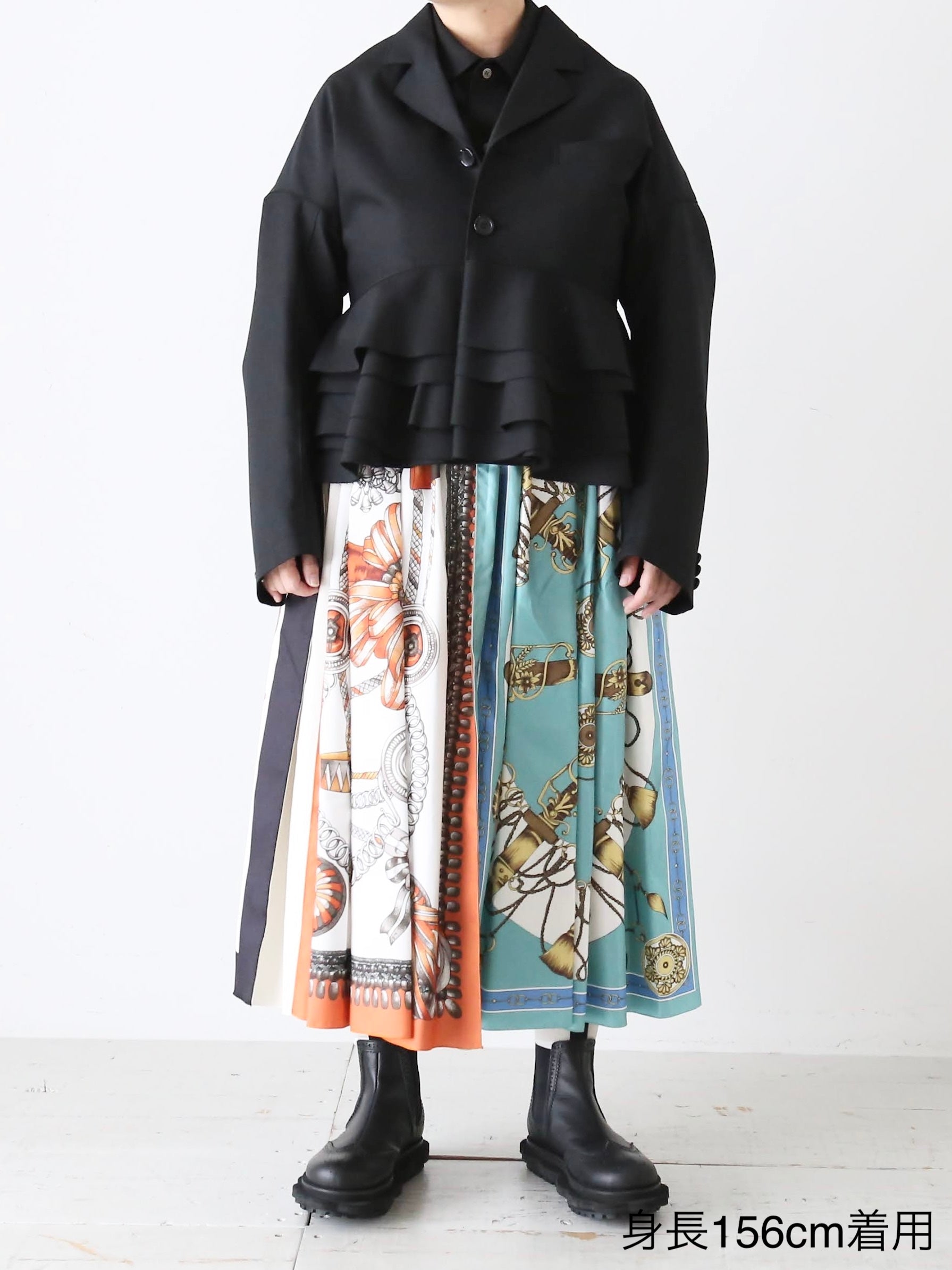 tao エステルスカーフ柄プリントMIXスカートA柄 [TP-S016-051-A]