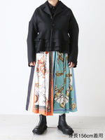 画像をギャラリービューアに読み込む, tao エステルスカーフ柄プリントMIXスカートA柄 [TP-S016-051-A]
