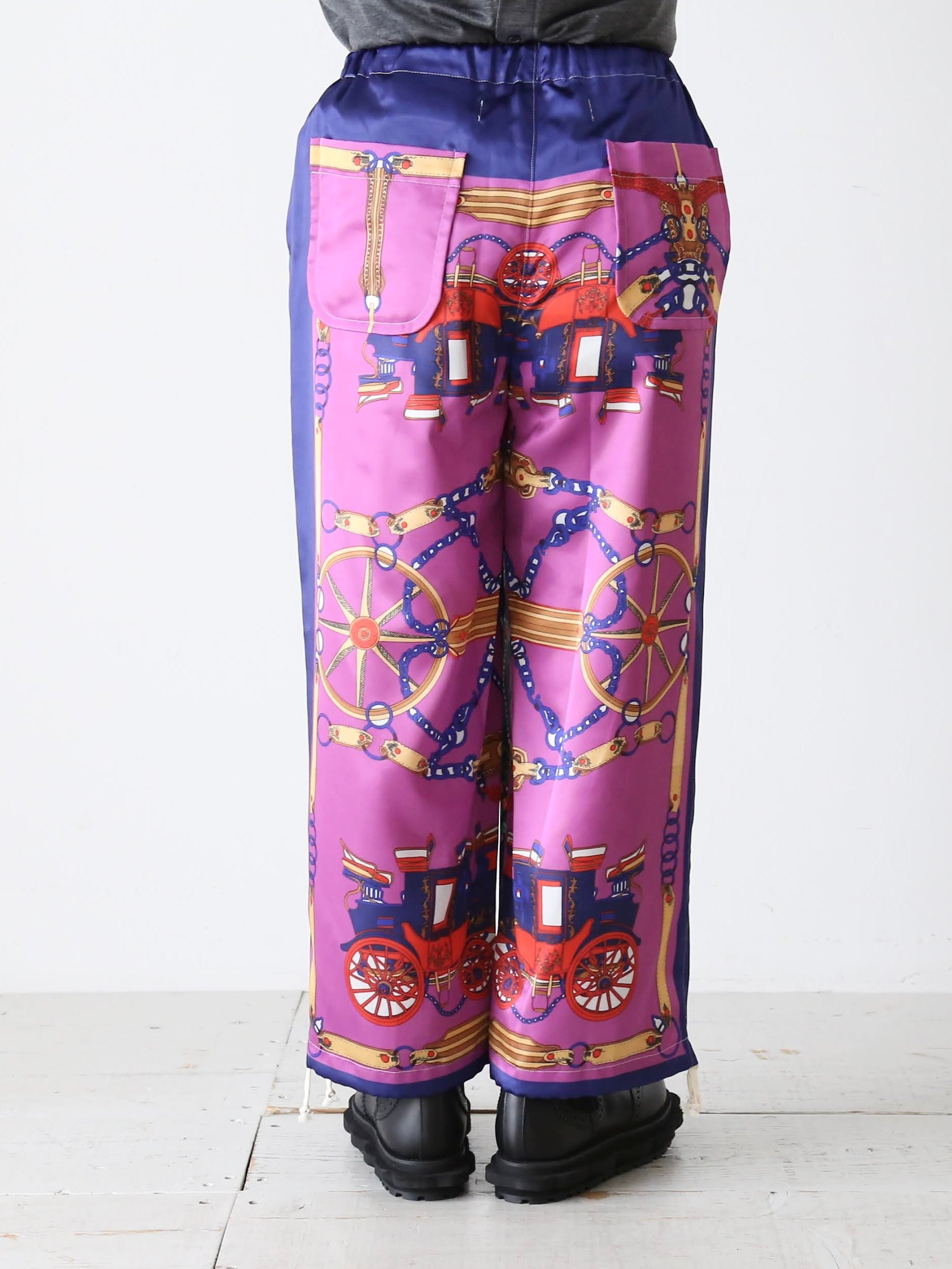 tao エステルスカーフ柄プリントMIXパンツ B柄 [TP-P006-051-B]