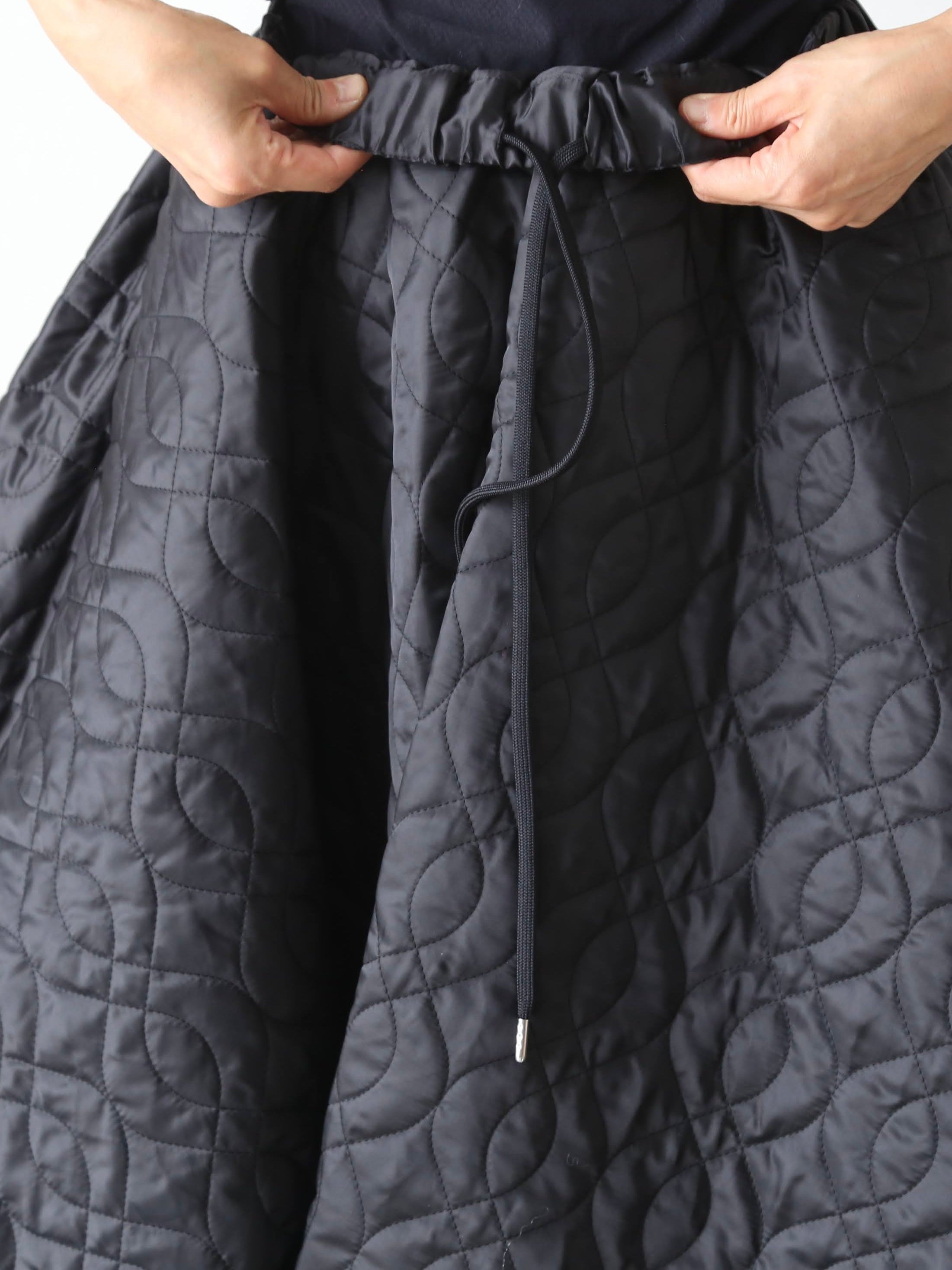 noir kei ninomiya エステルツイルキルトスカート [3P-S021-051]