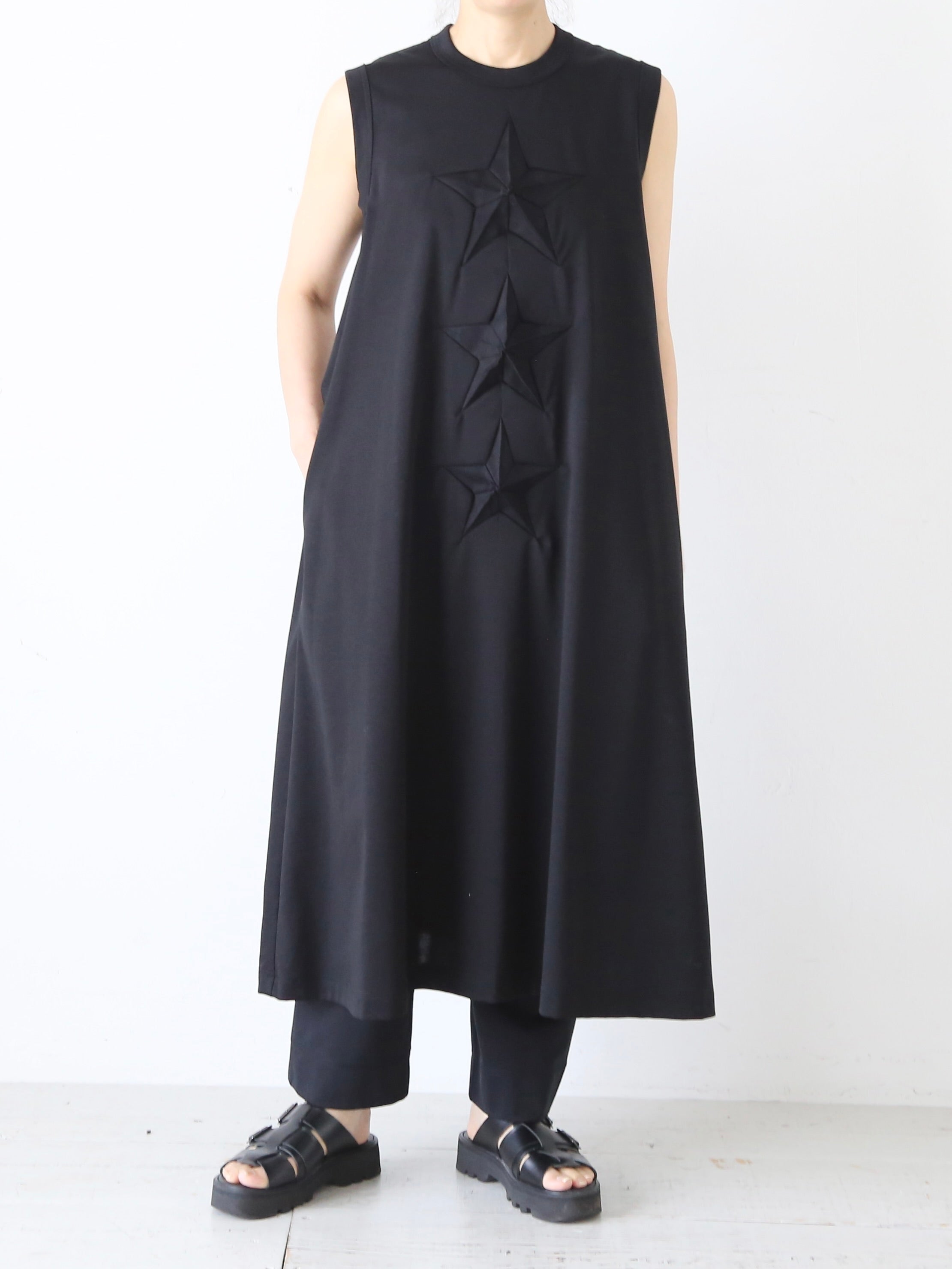 noir kei ninomiya 綿ポンチ Aラインドレス コットン100% 3Dスター – CREER