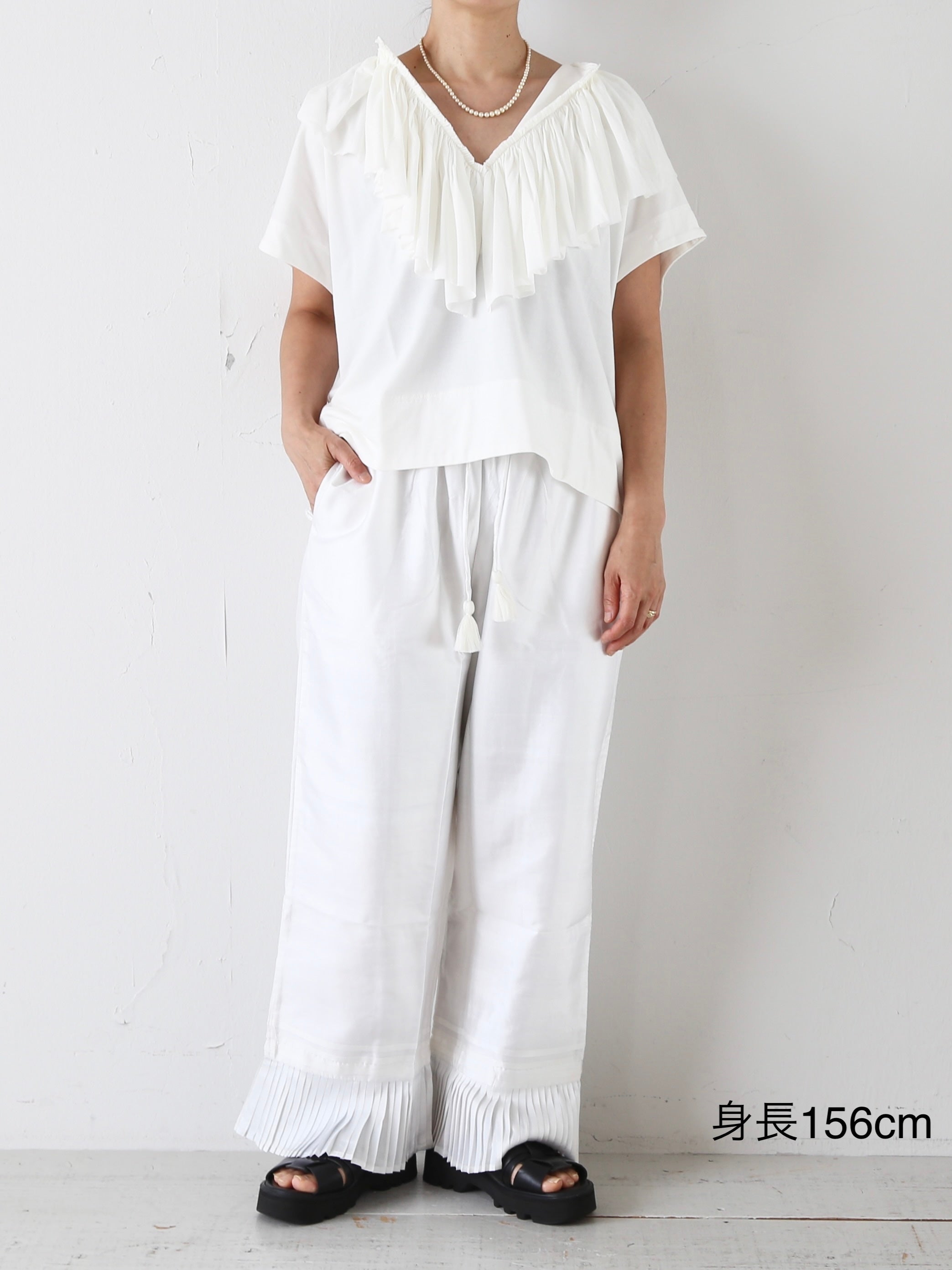 BUNON ブノン ヘムタックパンツ シルク [BN2352]｜CREER
