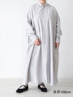 画像をギャラリービューアに読み込む, TOUJOURS バックサイドワンウェイプリーツドシャツドレス [YM43PD04]
