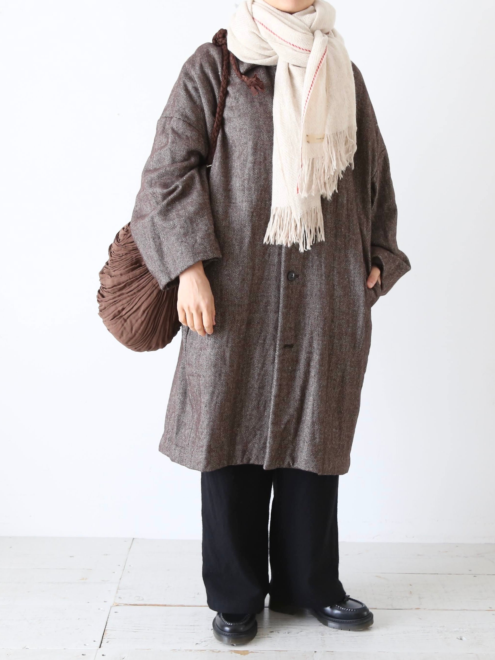 suzuki takayuki ヘリンボーンショール [A265-05]