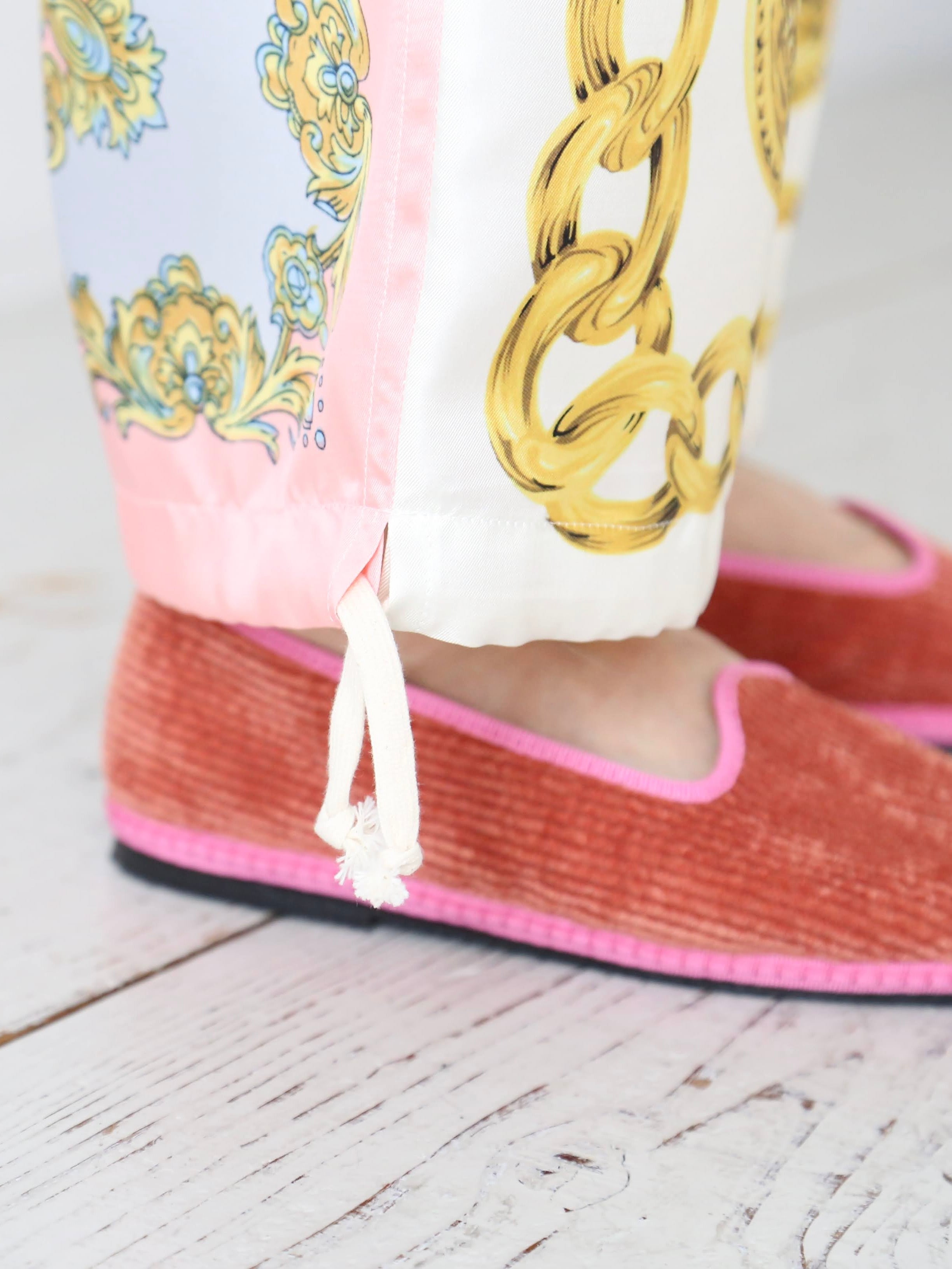 tao エステルスカーフ柄プリントMIXパンツ C柄 [TP-P006-051-C]