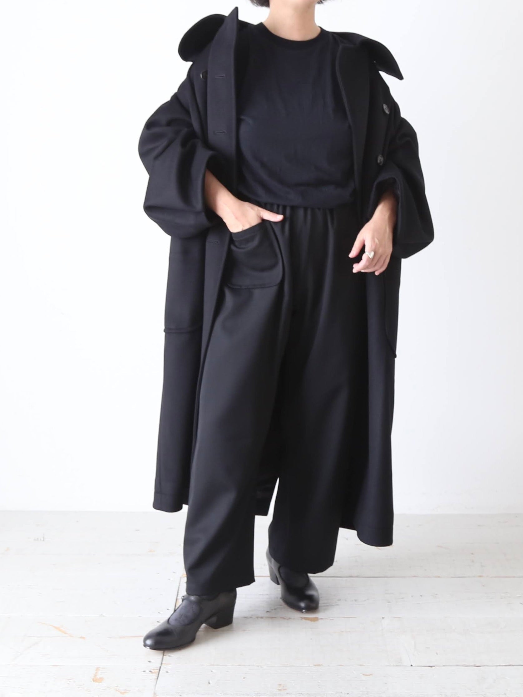 noir kei ninomiya ウールカシミヤメルトンコート [3P-C004-051]
