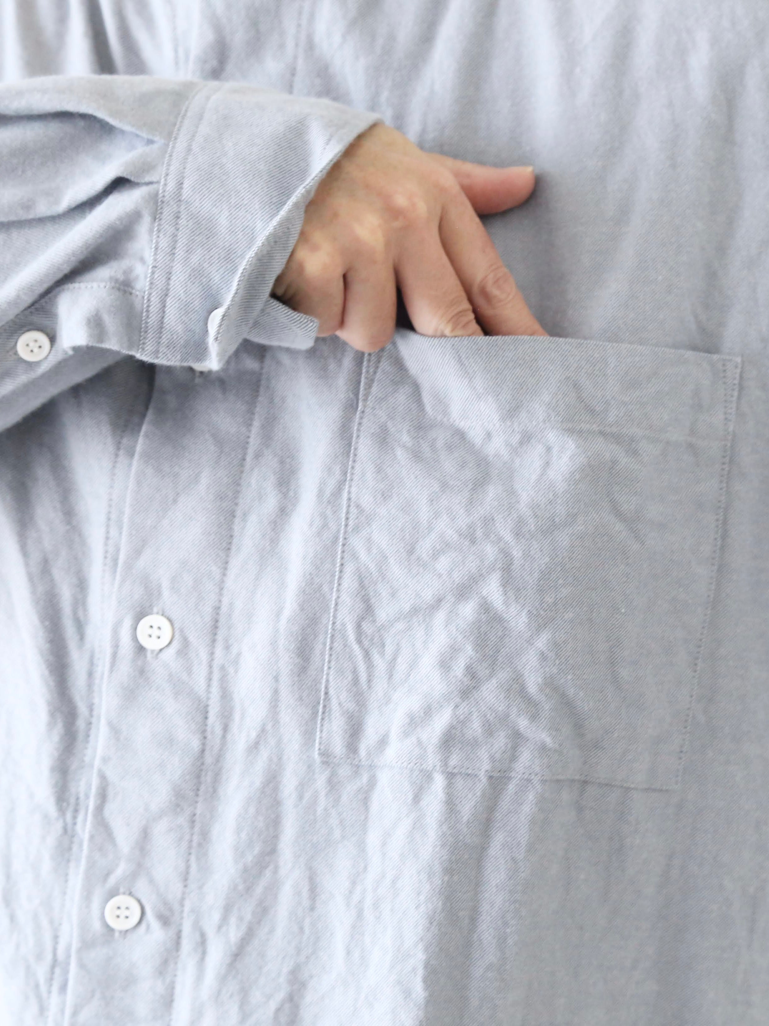 TOUJOURS バンドカラーバックギャザーシャツ [IM43LS03]