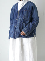 画像をギャラリービューアに読み込む, Veritecoeur ノーカラーデニムカバーオール [ST-186]
