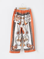 画像をギャラリービューアに読み込む, tao エステルスカーフ柄プリントMIXパンツ A柄 [TP-P006-051-A]
