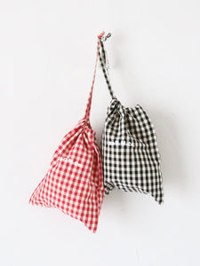 R&D.M.Co- ギンガムチェックドローストリングバッグ(S) [7620