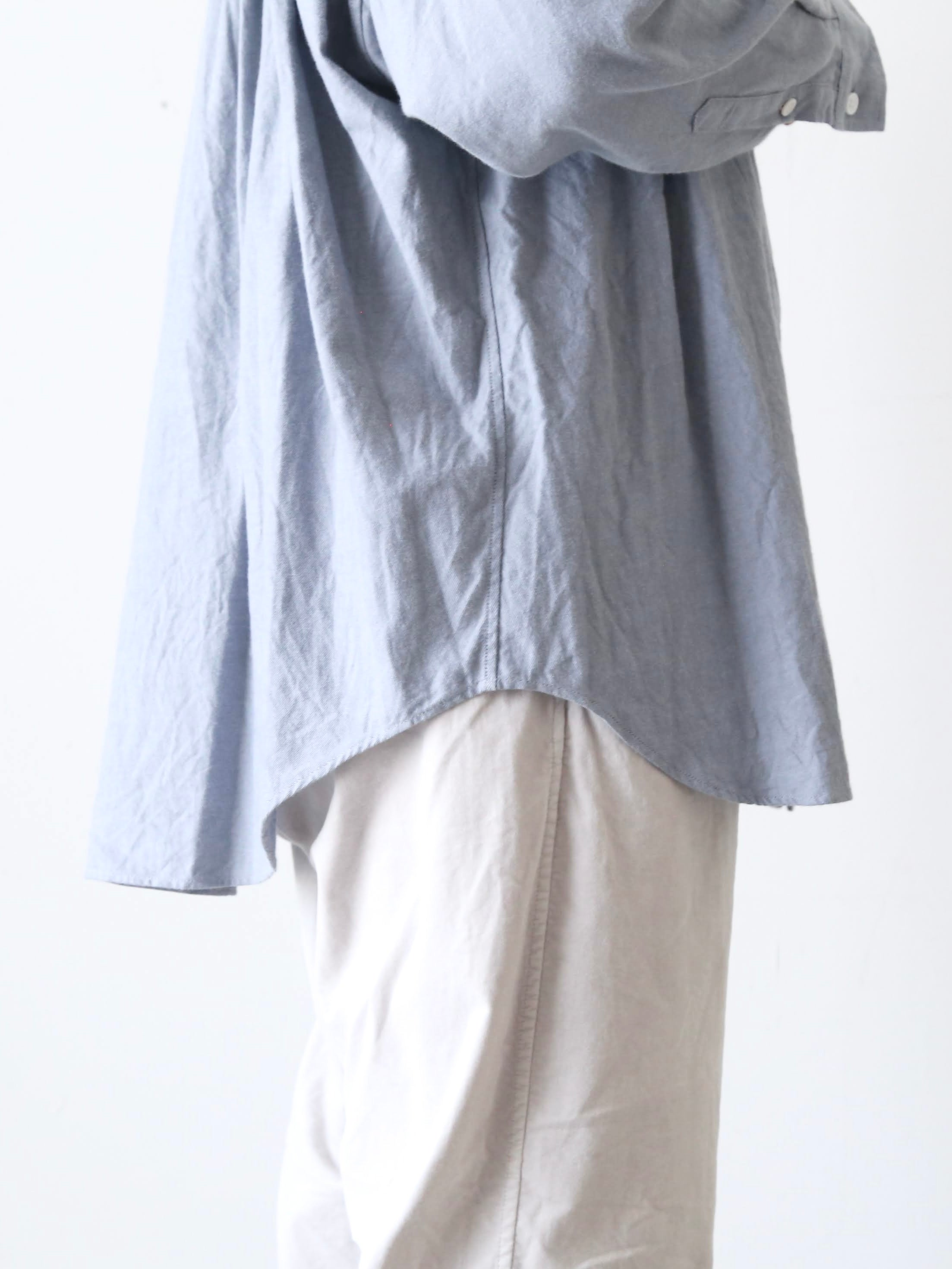 TOUJOURS バンドカラーバックギャザーシャツ [IM43LS03]