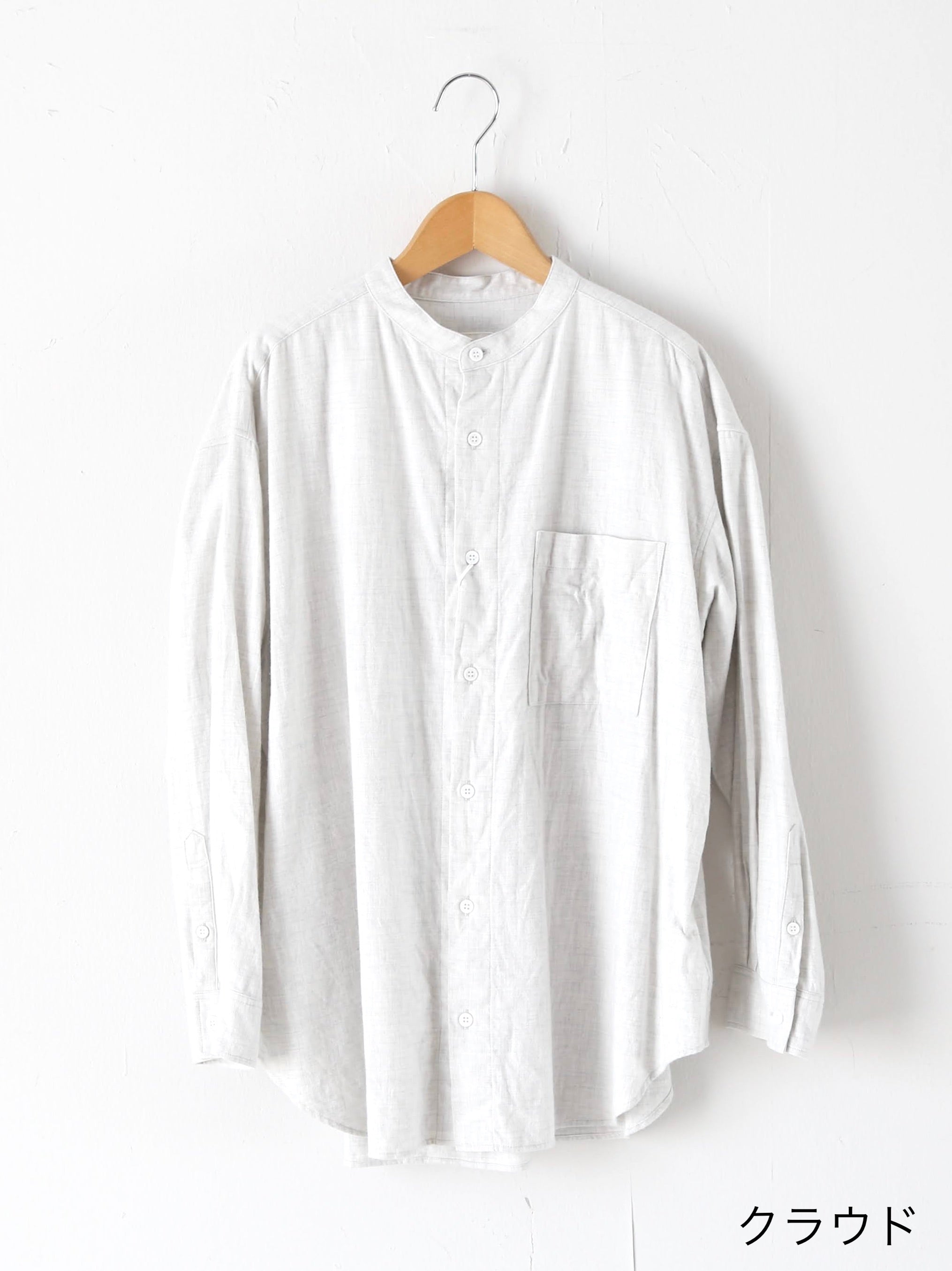 TOUJOURS バンドカラーバックギャザーシャツ [IM43LS03]