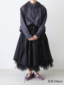 noir kei ninomiya ウールトロ×ナイロンチュール スカート 星柄