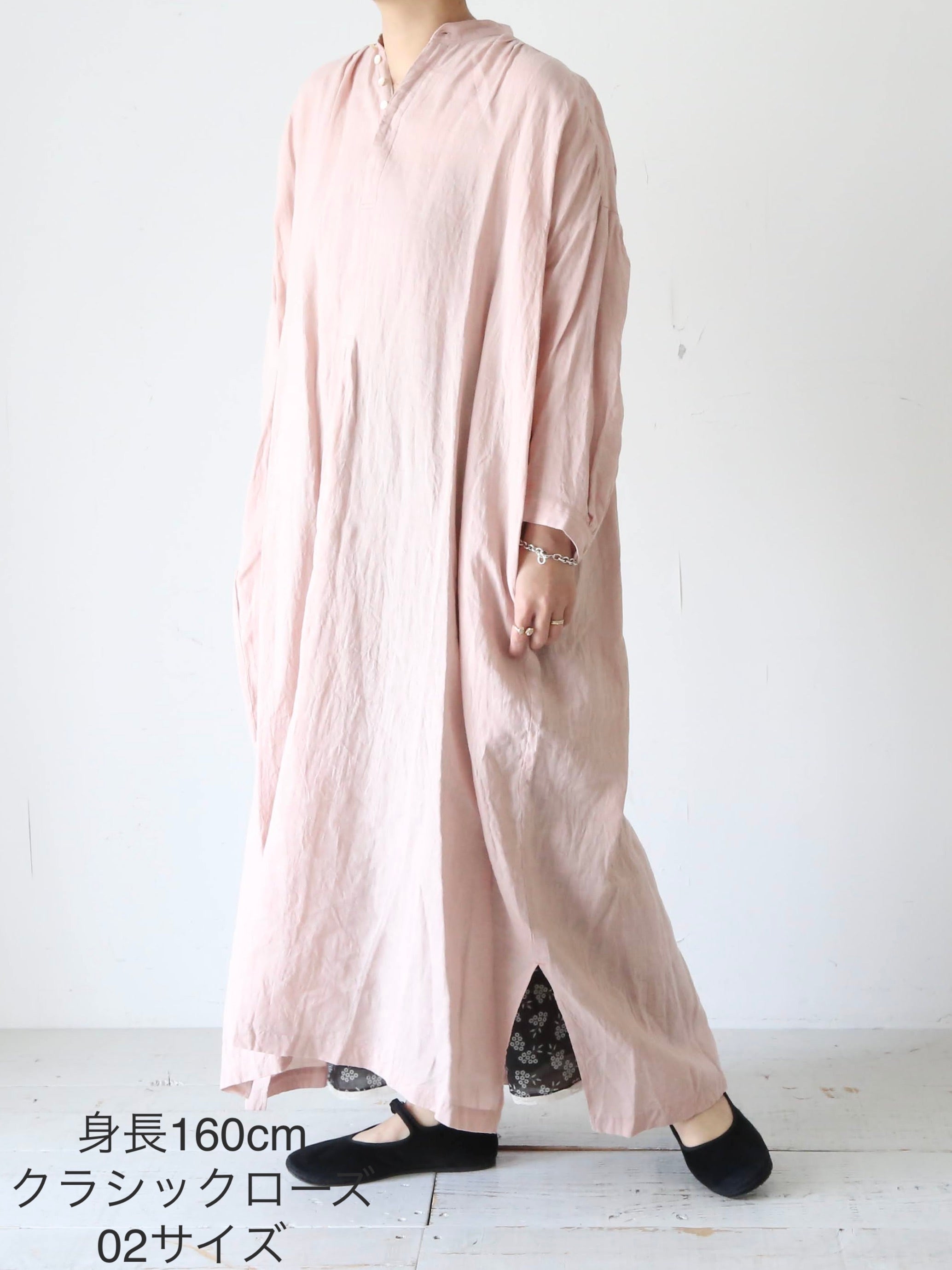 【美品】suzuki takayuki スプリングコ－トリネン定価58.000円 suzuki takayuki スズキタカユキ slip-on dress [T001-04/goose grey]