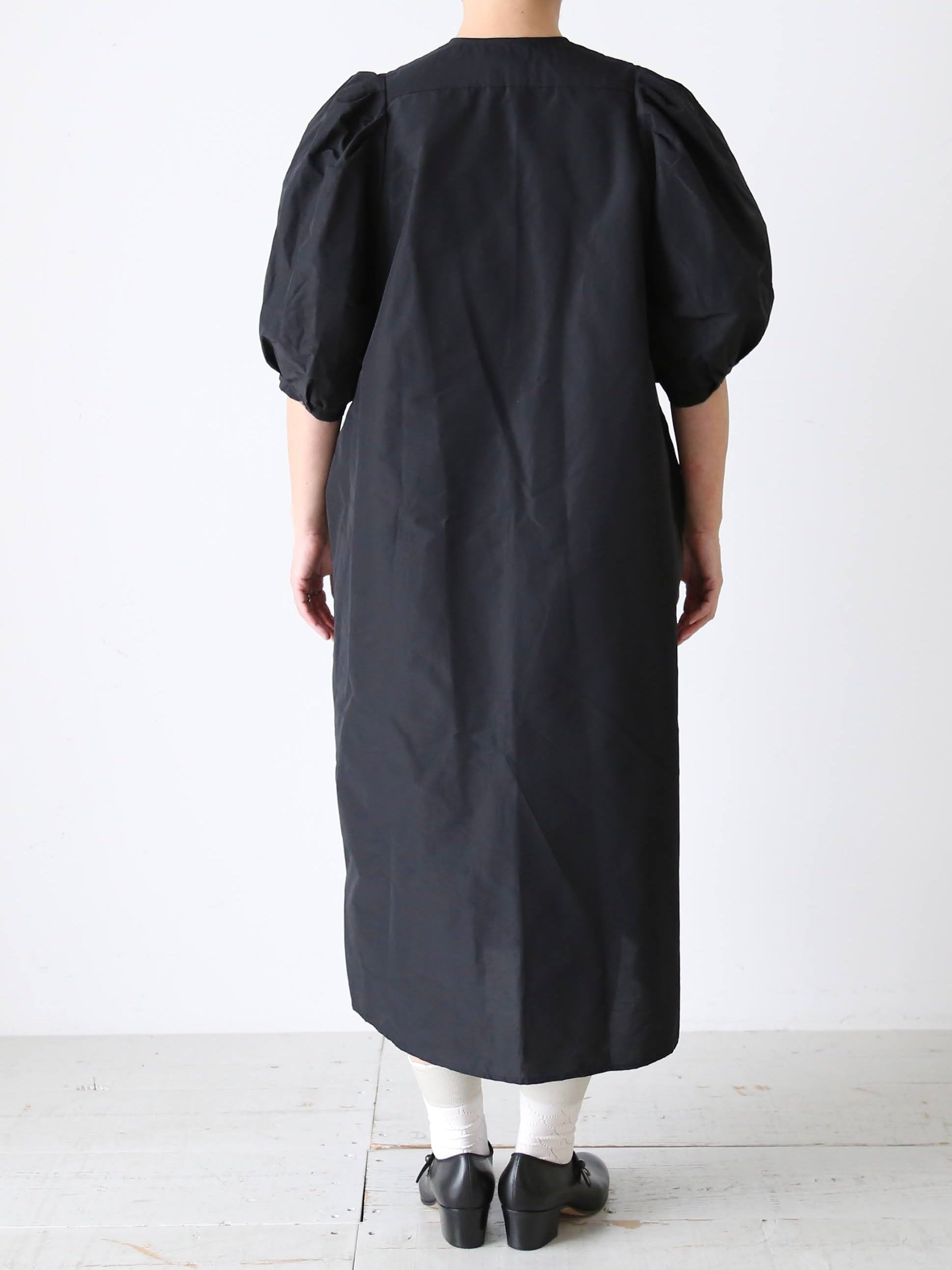 R&D.M.Co- タフタビッグバルーンスリーブドレス [7666]