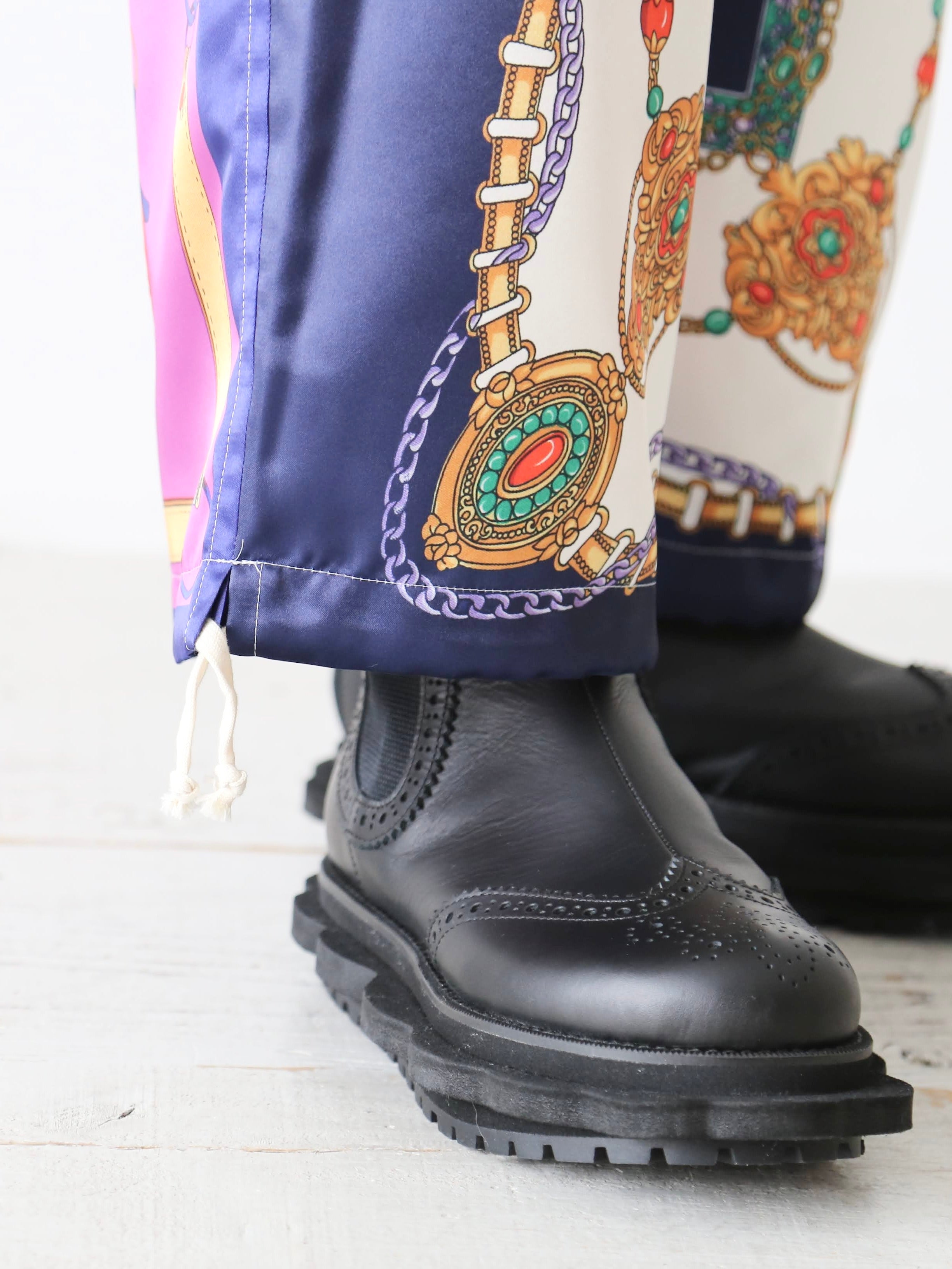 tao エステルスカーフ柄プリントMIXパンツ B柄 [TP-P006-051-B]