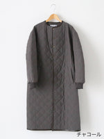 画像をギャラリービューアに読み込む, R&amp;D.M.Co- ウォータープルーフキルティングロングコート [7729]
