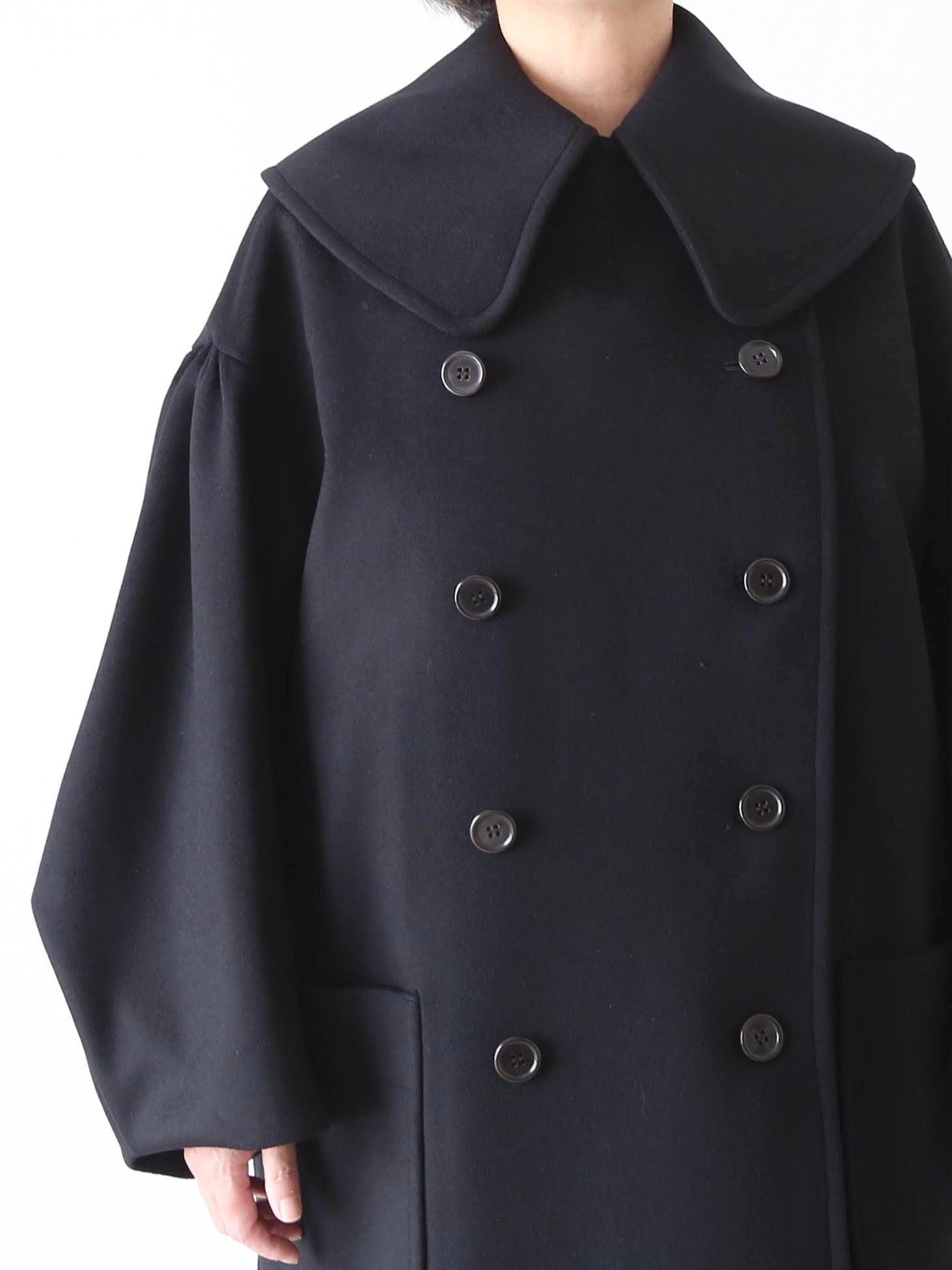 noir kei ninomiya ウールカシミヤメルトンコート [3P-C004-051]