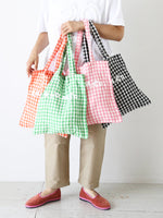 画像をギャラリービューアに読み込む, R&amp;D.M.Co- リネンギンガムチェックトートバッグ [7507]
