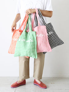 R&D.M.Co☆今期新品未使用リネンギンガムチェックトートバッグ R＆D.M.Co-｜R&D.M.Co- ギンガムチェック リネン トートバッグ - STAN