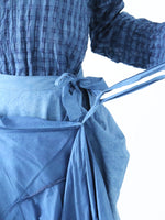 画像をギャラリービューアに読み込む, tao 綿リネンクロスMIX 藍染スカート [TM-S002-051]

