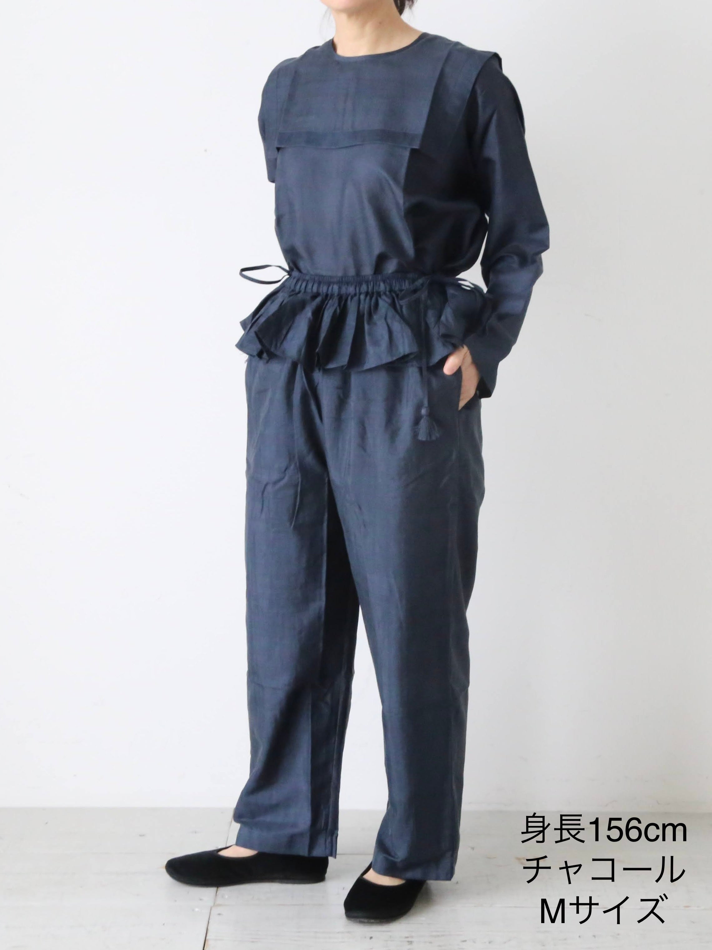 パンツ bunon embroidery flap pants M BUNON ブノン インド手紡ぎカディ 手刺繍 フラップパンツ – CREER