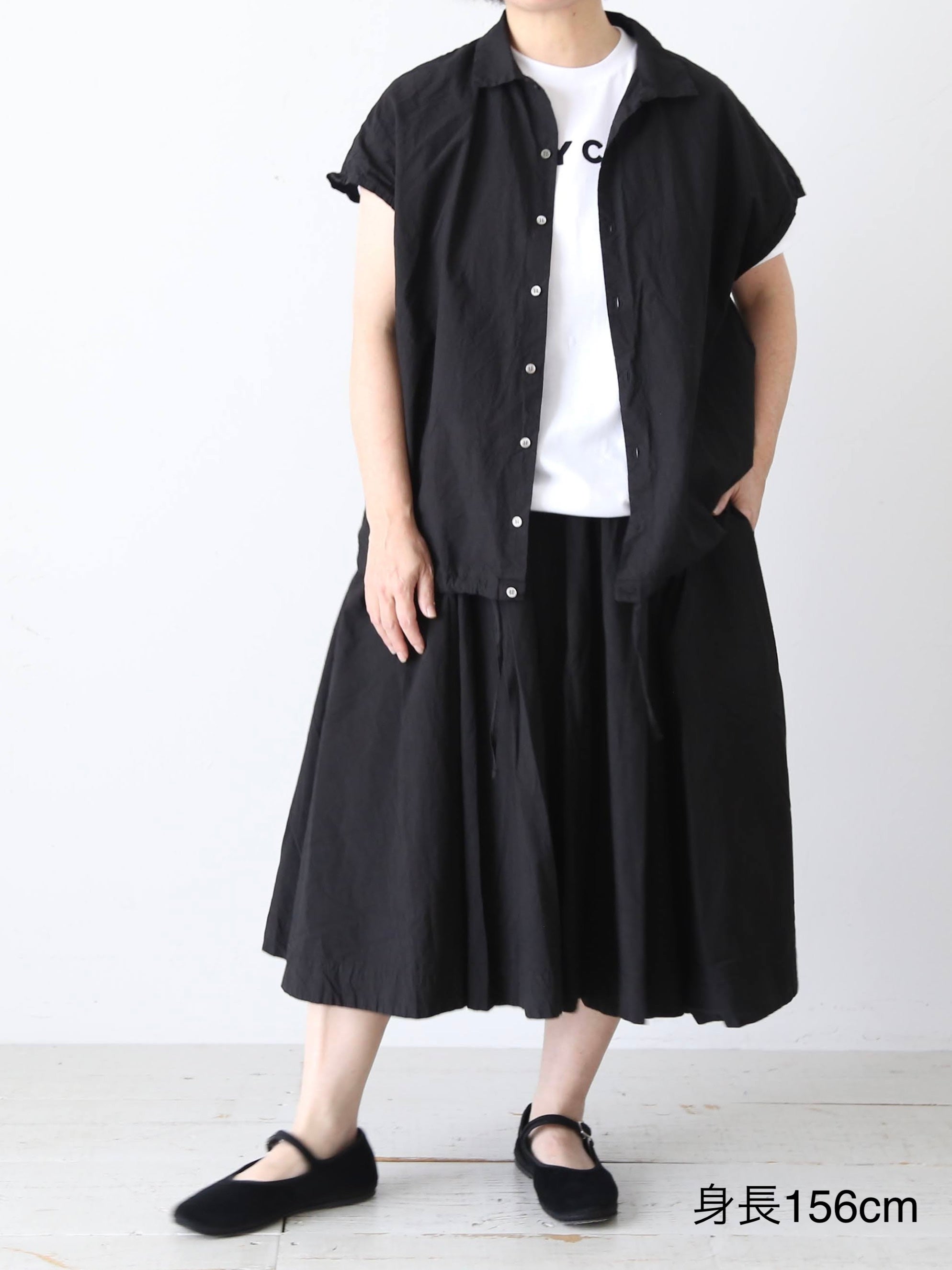 Veritecoeur チェックブラウス 製品染め 立体感 衿フリル 2色 – CREER