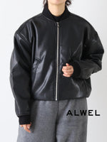 画像をギャラリービューアに読み込む, ALWEL フェイクレザーパテッドボンバージャケット[NAP-1]
