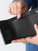 画像をギャラリービューアに読み込む, ebagos 三つ折りサイフ オイルショルダー(カシメ＋素押し) [35625]
