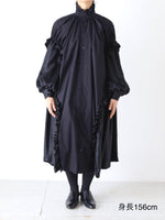 画像をギャラリービューアに読み込む, noir kei ninomiya 綿ブロード×アセテートサテンワンピース [3P-O008-051]
