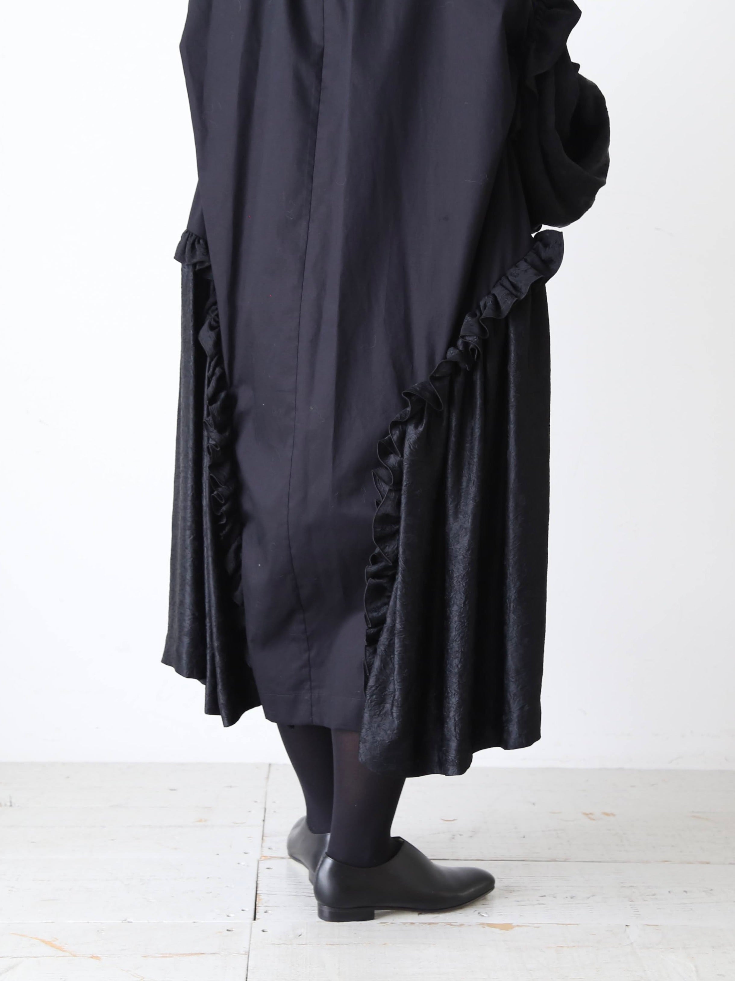 noir kei ninomiya 綿ブロード×アセテートサテンワンピース [3P-O008-051]